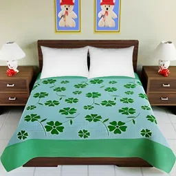 Supreme Home Collective Green Floral Microfiber 144 TC Single Bedsheet-image-45