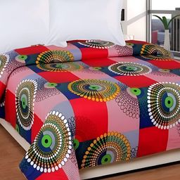 Supreme Home Collective Red Geometric 144 TC Queen Bedsheet-image-98