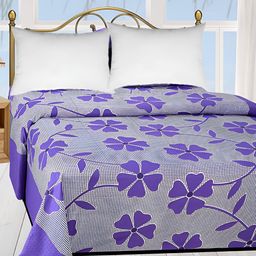 Supreme Home Collective Purple & White Floral Printed 144 TC Queen Bedsheet-image-92