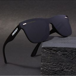 RESIST EYEWEAR Unisex Black Lens & Black Wayfarer Sunglasses with Polarised and UV Protected Lens-13