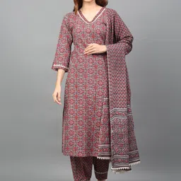 KALINI Women Ethnic Motifs Printed Pure Cotton Kurta with Salwar & Dupatta-57