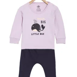 The Mom Store Kids Graphic Printed Pure Cotton T-shirt with Pyjamas-image-90