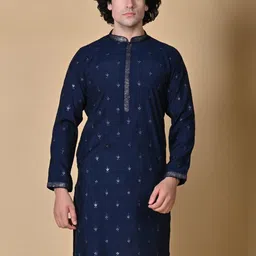 MAAHI FABS Ethnic Motifs Embroidered Sequinned Kurta With Pyjamas-57