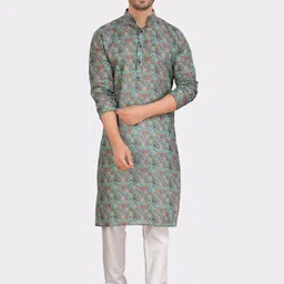 SHIWAM ETHNIX Indeevar Ethnic Motifs Printed Regular Kurta With Pyjamas-picture-4