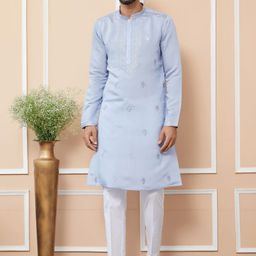 See Designs Men Floral Embroidered Regular Sequinned Kurta with Pyjamas-50