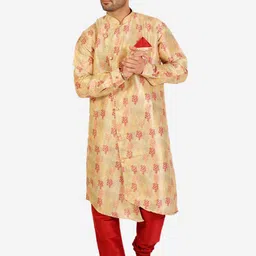 Pro-Ethic Style Developer Men Ethnic Motifs Printed Pure Silk Kurta with Pyjamas-38