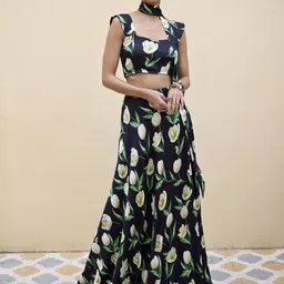 BAARO MASI Floral Printed Square Neck Ready To Wear Lehenga Choli With Dupatta-52