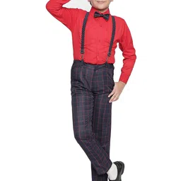 BAESD Boys Shirt With Trousers And Suspenders Set-image-108