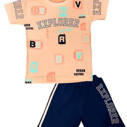 BAESD Kids Typography Printed Pure Cotton T-Shirt With Shorts-image-45