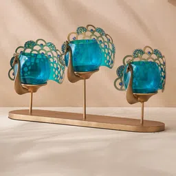 Home Centre Blue Peacock Multi T-light Holders With Stand-21