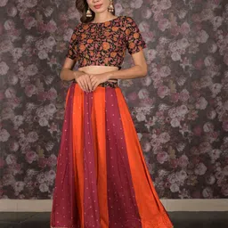 ODETTE Printed Cotton Ready to Wear Lehenga & Blouse With Dupatta-picture-20