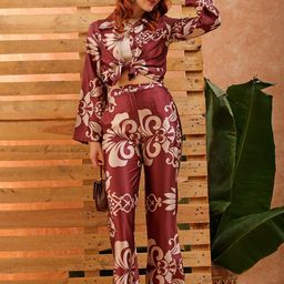 Freehand by The Indian Garage Co Ethnic Motifs Printed Shirt With Trousers-33