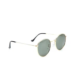 Intellilens Unisex Green Lens & Gold-Toned Round Sunglasses with UV Protected Lens-33