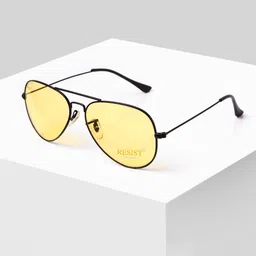 RESIST EYEWEAR Aviator Sunglasses with UV Protected Lens 11Arc Black Yellow Candy-44