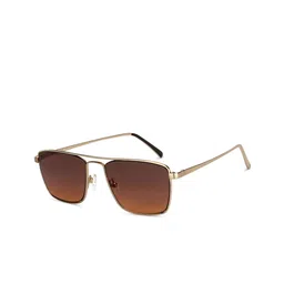 John Jacobs Unisex Brown Lens & Gold-Toned Square Sunglasses with UV Protected Lens-15