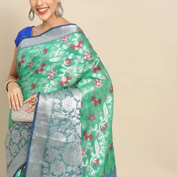 Silk Land Floral Zari Brocade Mysore Silk Saree-picture-39