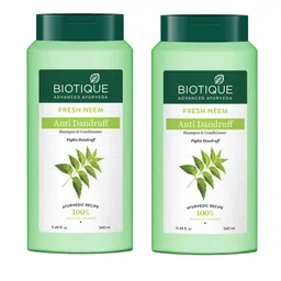 Biotique Set of 2 Bio Neem Margosa Anti-Dandruff Shampoo & Conditioner - 340ml each-12