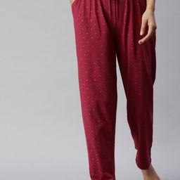 Kryptic Women Printed Pure Cotton Relaxed Fit Lounge Pants-image-21