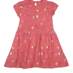 mothercare Infant Girls Pink Conversational Printed Pure Cotton Maxi Dress-image-45