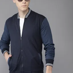 Campus Sutra Men Navy Blue Windcheater Bomber Jacket-48