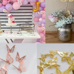 Special You 24-Pcs Gold-Coloured Butterfly Wall Stickers-image-3