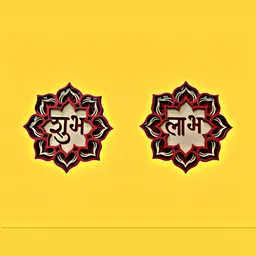 CaratWala 2 Pieces Marron Textured Shubh Labh Hanging Wall Docor-image-20