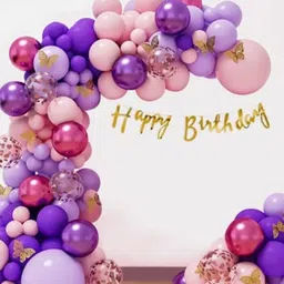 Special You Purple & Pink 67-Pcs Happy Birthday Decorative Banner & Balloons-29