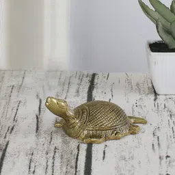 Two Moustaches Yellow Brass Vaastu Tortoise-image-56