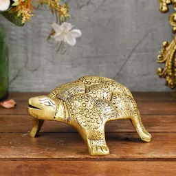 Two Moustaches Yellow Brass Vaastu Tortoise-image-73