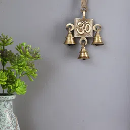 Two Moustaches Brass Designer Om Hanging Bell-10