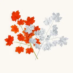 Special You Orange & White 12 Pieces Artificial Maple Leaves-image-23