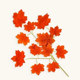 Special You Orange 12 Pieces Colored Artificial Maple Leaves-4