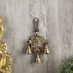 Two Moustaches Brown Brass Radha Krishna Hanging Bells-image-79