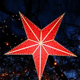 ME & YOU Red & White Festive Decorative Hanging Star-8