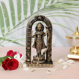 Two Moustaches Brown Ayodhya Ram Lalla Brass Religious Idol Showpiece-image-83
