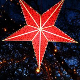 ME & YOU Red & White Printed Decorative Festive Hanging Star-10