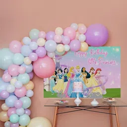 Special You Pink & Yellow 56Pcs Princess Theme Birthday Party Decoration-image-54