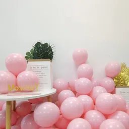 CHOCOZONE Pastel Pink Set Of 100 Decorative Balloons-23