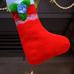 ME & YOU Red & White Decorative Christmas Hanging Stockings-image-72