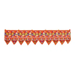 Ascension Orange-Coloured & Blue Embroidered Bandarwal Toran-23