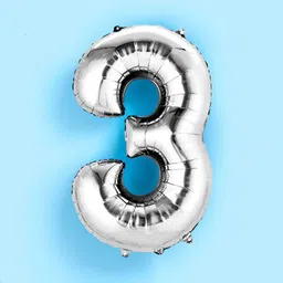 Art Street Silver Number 3 Foil Helium Balloon - 40.64 cm-picture-0