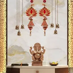 Perpetual Red & Gold Toned Lotus Hangings Festive Decor-picture-14
