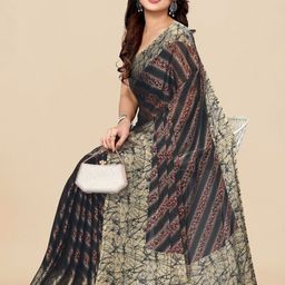 KALINI Animal Printed Leheriya Saree-image-85