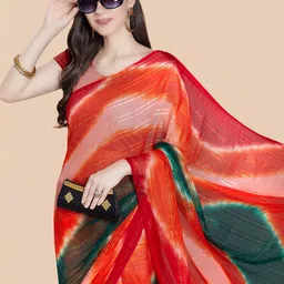 Rani Saahiba Tie and Dye Poly Chiffon Leheriya Saree-picture-9