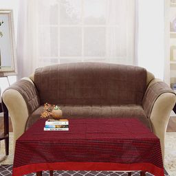 Kuber Industries Maroon-Coloured & Black Printed Cotton 4-Seater Rectangular Table Cover-16