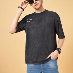 SF JEANS by Pantaloons Round Neck Drop Shoulder Sleeves Oversized Cotton T-shirt-image-94