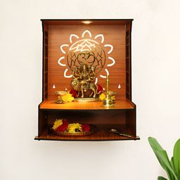 Ekhasa Brown Wooden Pooja Mandir-image-13