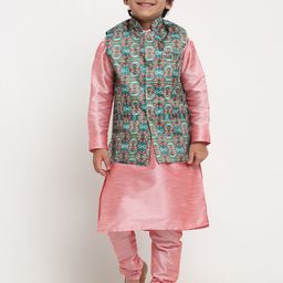 Benstoke Boys Pink Printed Kurta with Pyjama-picture-19