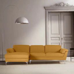 casacraft from pepperfry Honora Leatherette RHS Sectional Sofa ( 2+ Lounger ) in Yellow Color-picture-3