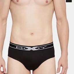 BODYX Men Pack Of 2 Low-Rise Cotton Basic Briefs BX10AB-Black-2PCS-S-picture-11